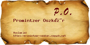 Promintzer Oszkár névjegykártya